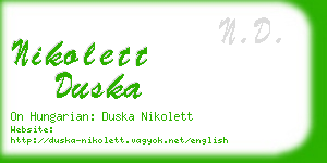 nikolett duska business card